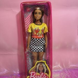 Barbie Fashionistas Doll #179, Curvy With Long Highlighted Hair, Flame Crop Top
